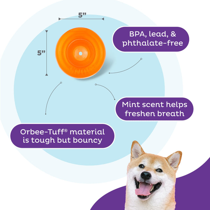 by Planet Dog Snoop Durable Interactive Treat Dispensing Dog Toy, Large, Orange