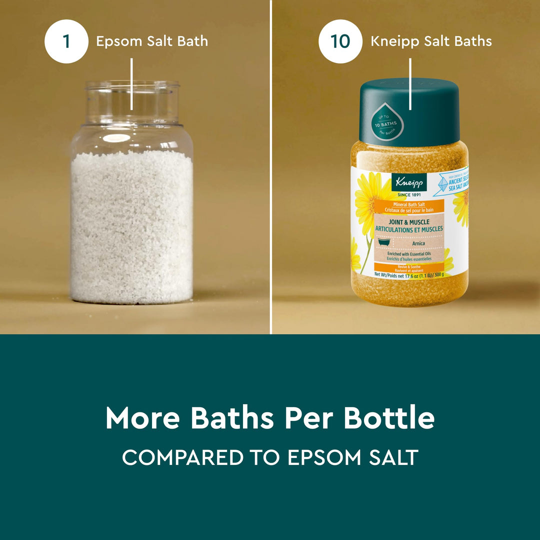 Joint & Muscle Mineral Bath Salt with Arnica - Rejuvenate Joints & Muscles - 17.6 oz - Up to 10 Baths