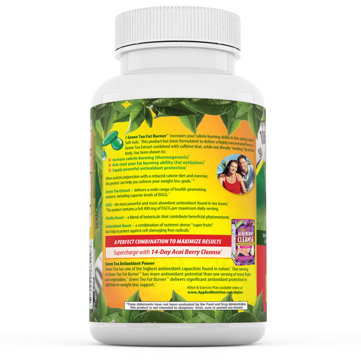 Green Tea Fat Burner, Maximum Strength with 400 mg EGCG, Fast-Acting, 90 Liquid Soft-Gels (Pack of 2)