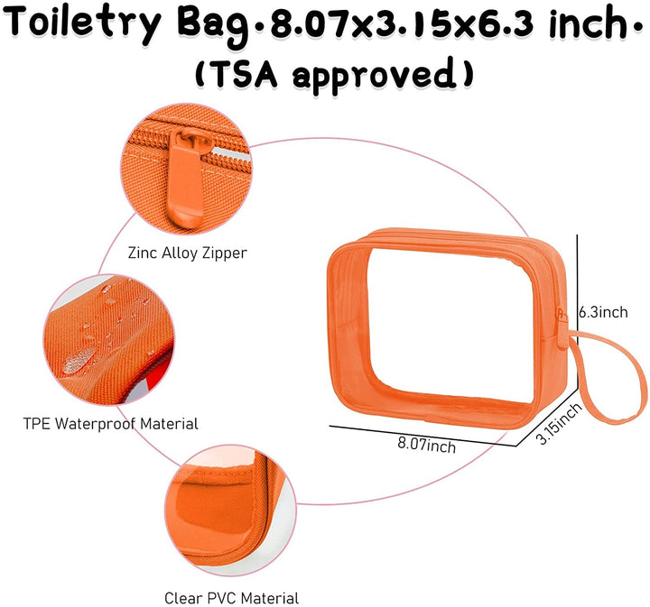 Clear Pencil Case 2 Pack,Big Capacity Marker Bag For Kids Girl,Clear Pencil Pouch Marker Case Stationary Bag for Office Colleage Teen Student,Clear Pouch Travel Toiletry bag For Women