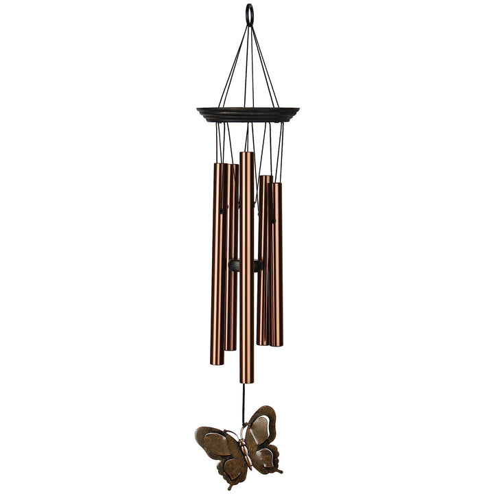 Woodstock Wind Chimes My Butterfly Chime, Bronze Aluminum Tubes, Small 21-Inch, Light Airy Sound Wind Chime for Outdoor Decor for Garden