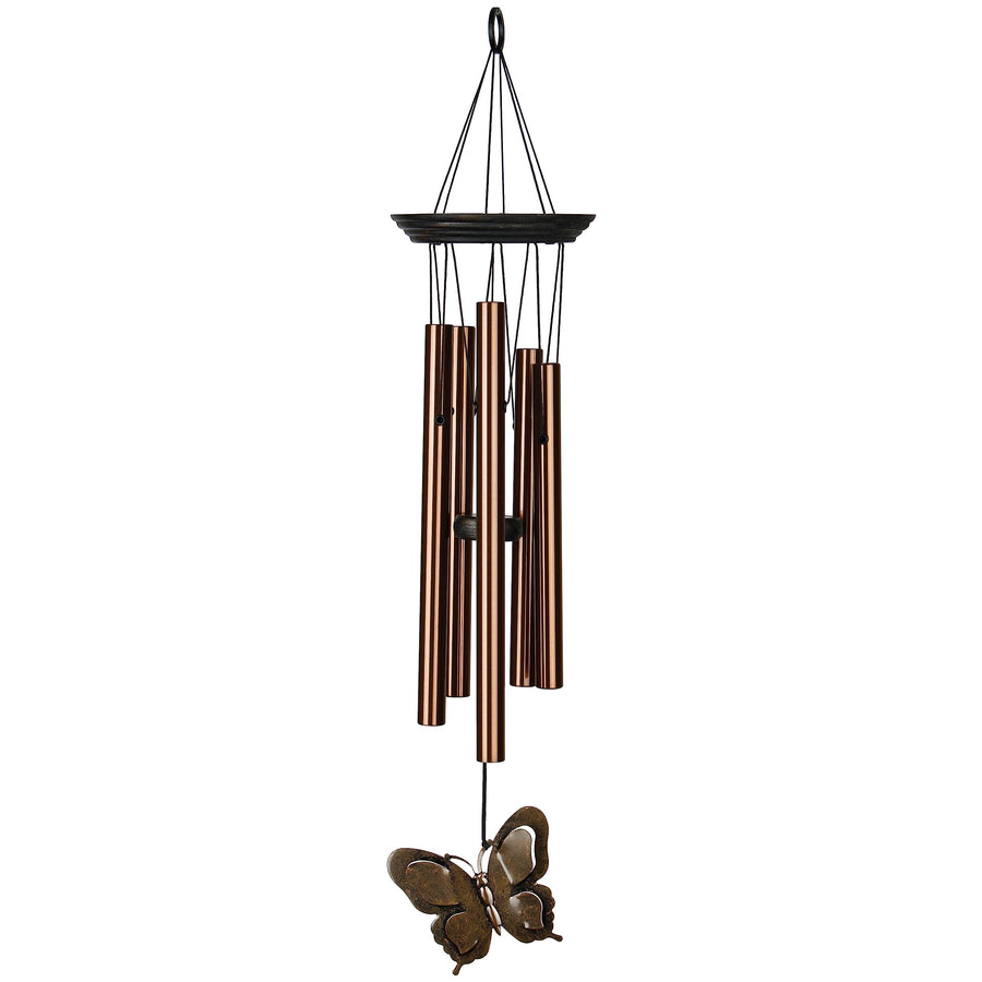 Woodstock Wind Chimes My Butterfly Chime, Bronze Aluminum Tubes, Small 21-Inch, Light Airy Sound Wind Chime for Outdoor Decor for Garden