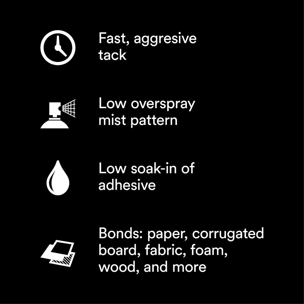 Super 77 Multipurpose Permanent Spray Adhesive Glue, Paper, Cardboard, Fabric, Plastic, Metal, Wood, Net Wt 13.44 oz