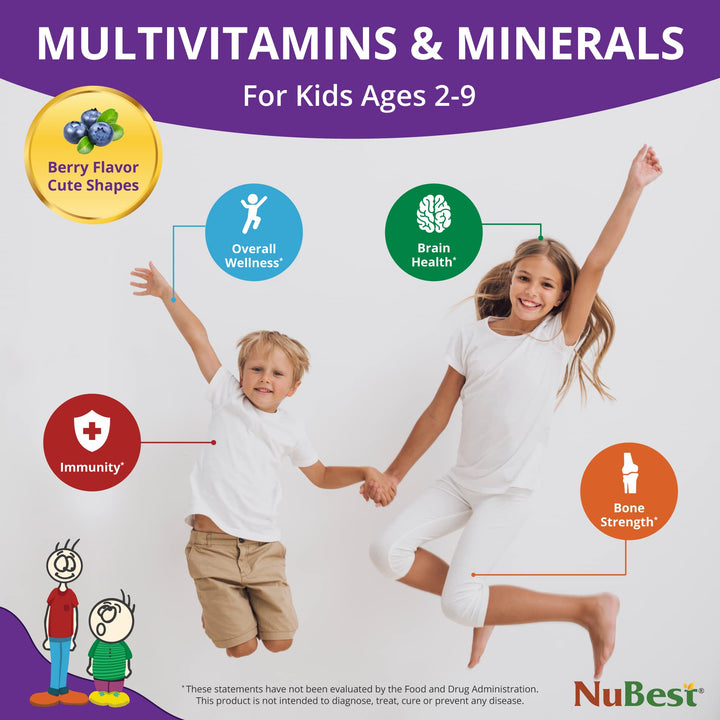 Tall Kids - Toddlers Vitamins and Kids Vitamins for Age 2 to 9 - Healthy Height Growth & Height Booster with Multivitamins & Minerals | 90 Chewable Tablets | 6 Pack