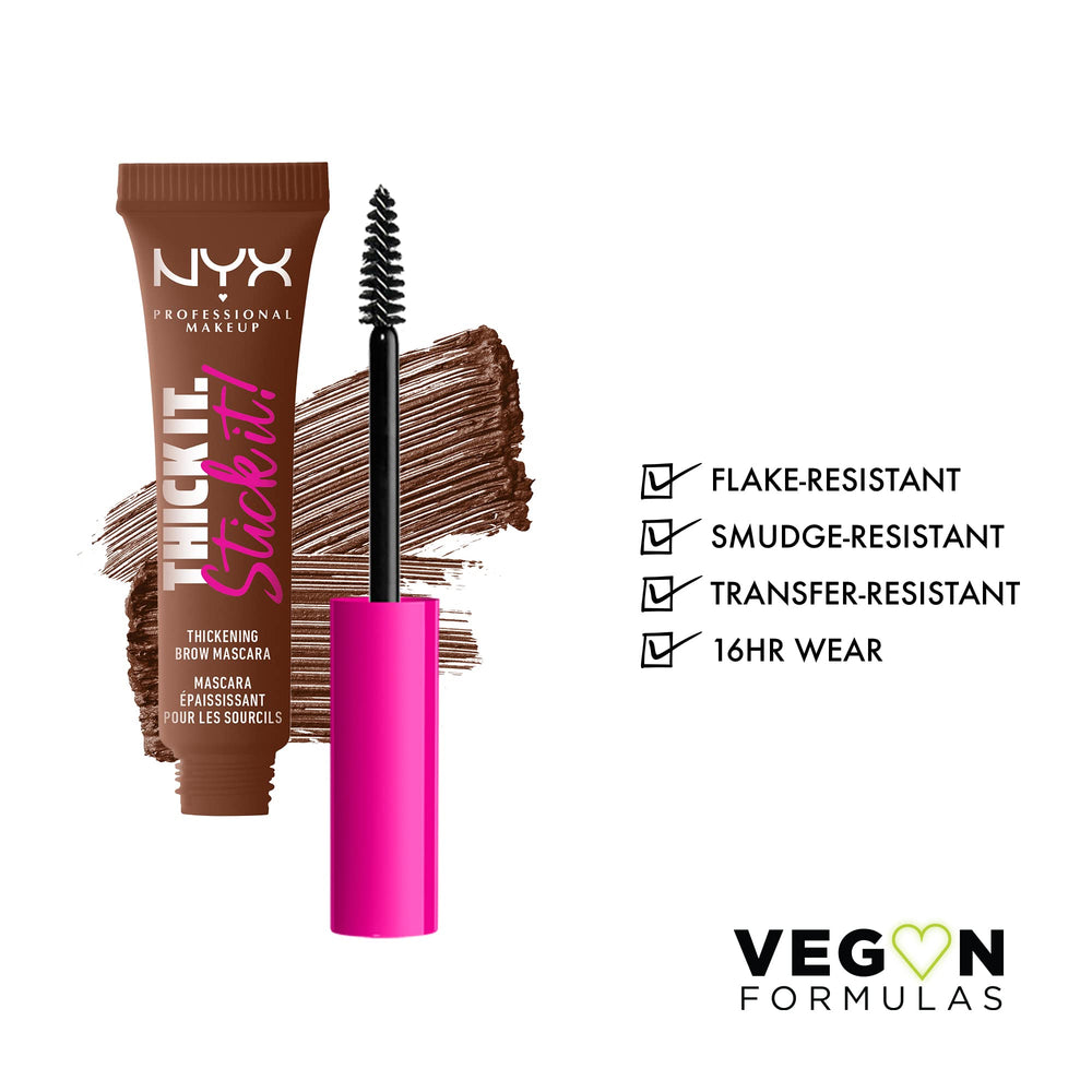 PROFESSIONAL MAKEUP Thick It Stick It Thickening Brow Mascara, Eyebrow Gel - Rich Auburn