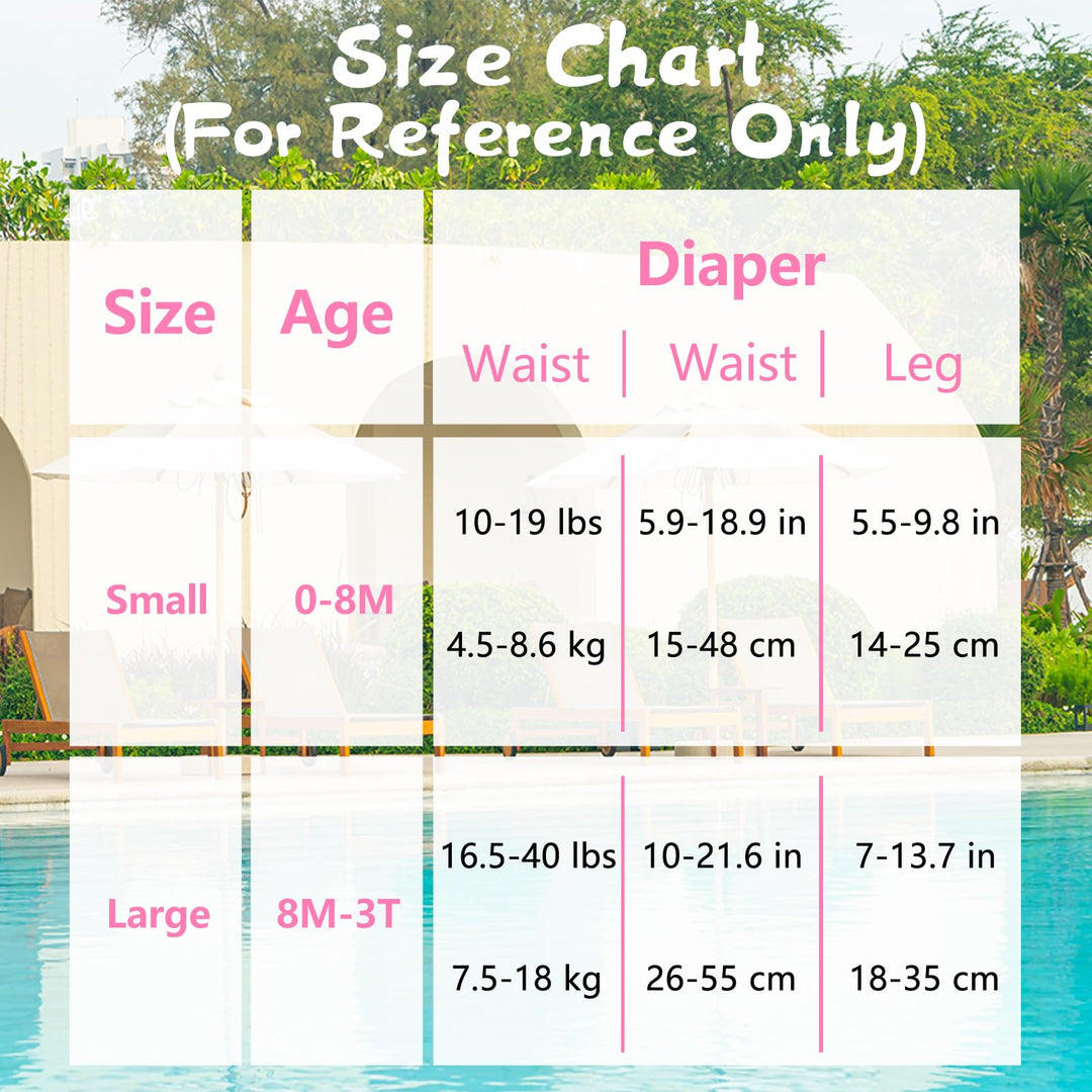 Babygoal Baby & Toddler Girl and Boy Swim Diapers, Reusable Adjustable Washable One Size Fits 6M-3T Gifts and Swimming Lessons 3 Pack 3ZSD10