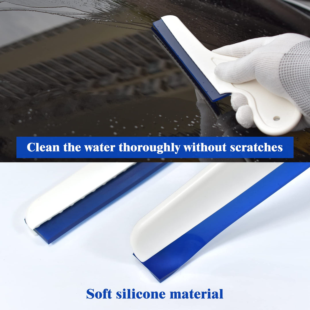 Window Tint Tool,Silicone Squeegee Water Blade with Long Handle,Easy Grip for Window & Mirror Cleaning2pcs Knife Shape