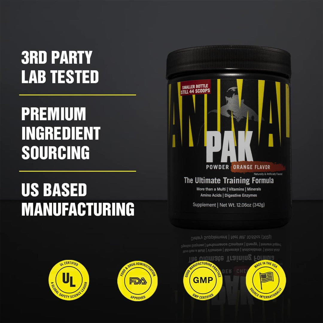 Pak – Convenient All-in-One Vitamin & Supplement Powder – Zinc, Vitamins C, B, D, Amino Acids and More – Sports Nutrition Performance Multivitamin for Women & Men – 44 Scoops, Orange Crushed