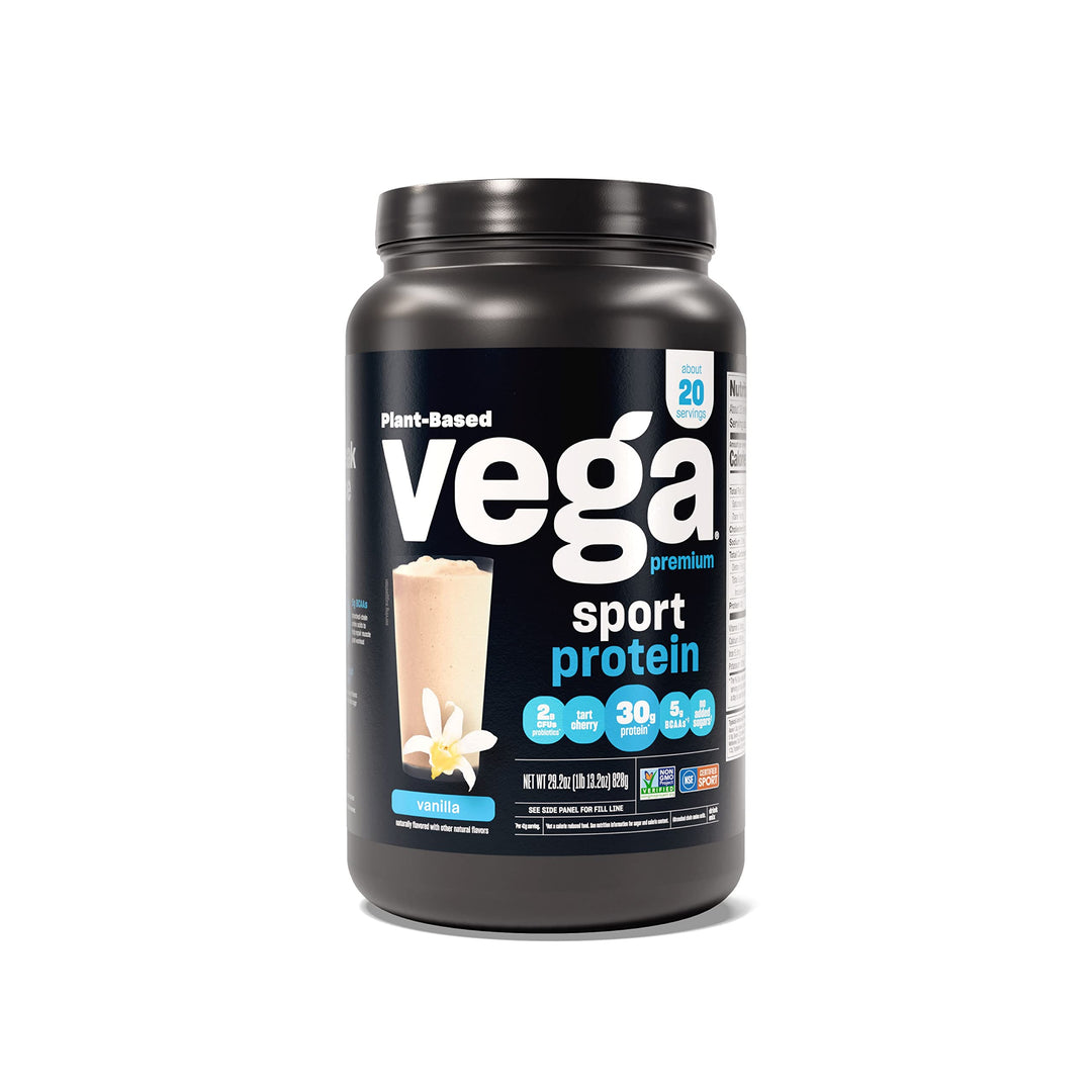 Premium Sport Protein Vanilla Protein Powder, n, Non GMO, Gluten Free Plant Based Protein Powder Drink Mix, NSF Certified for Sport, 29.2 oz, Packaging may vary