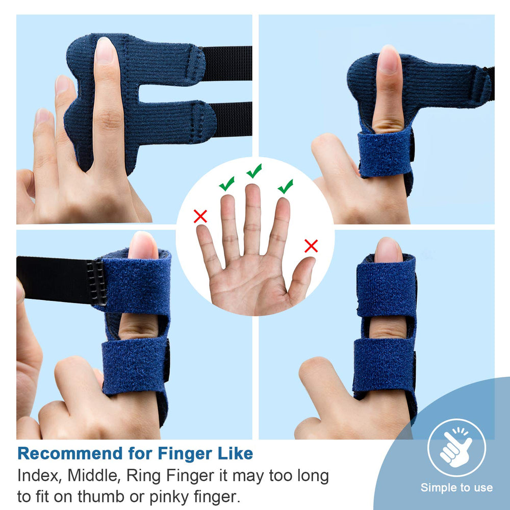 1 PC Finger Splint, Trigger Finger Splints, Mallet Finger Brace, Finger Support and Straightener for Index, Middle, Ring Finger - Tendon Release and Pain Relief
