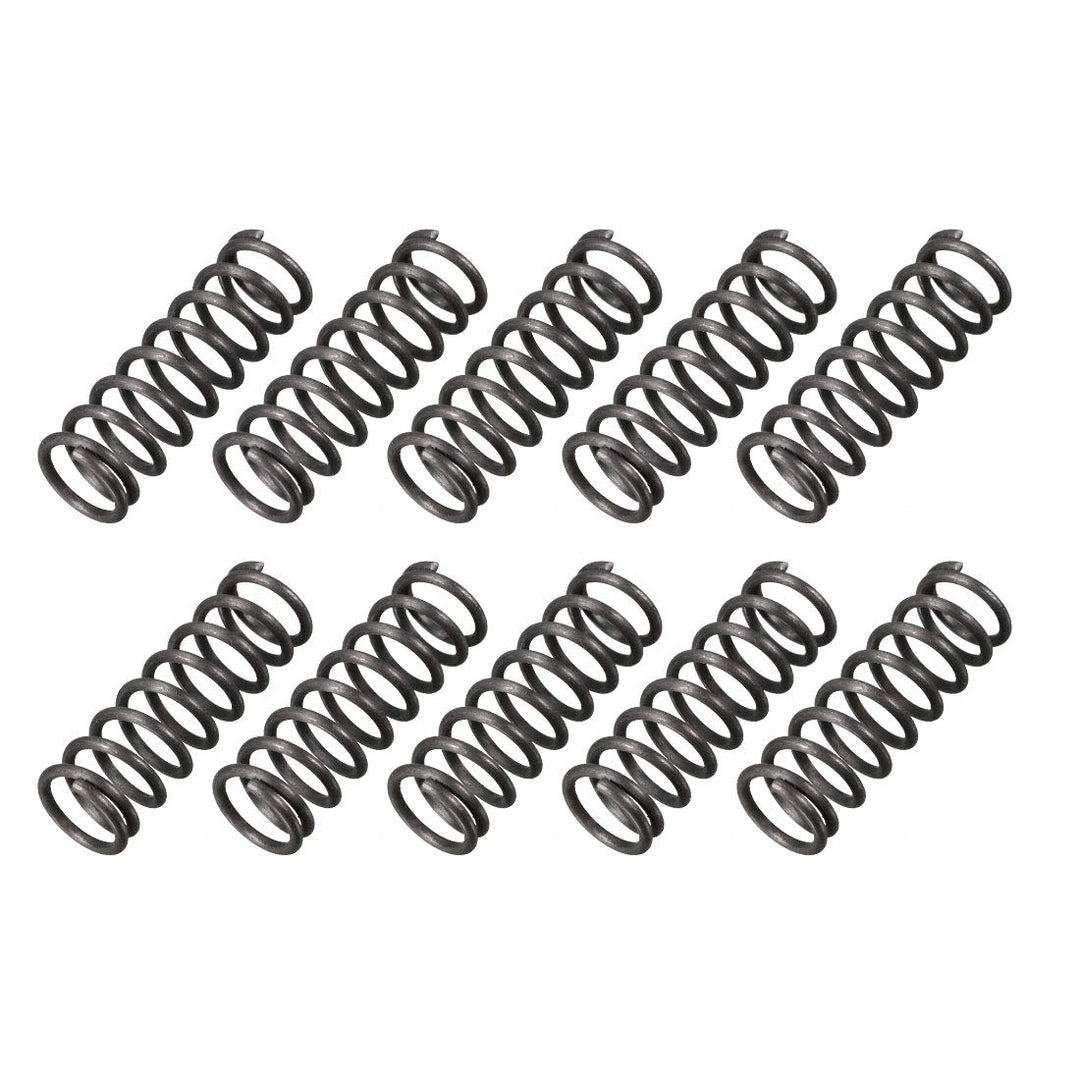 Compression Spring - 1.2mm Wire Dia, 10mm OD, 30mm Free Length Spring Steel Extension Spring,Black,10Pcs