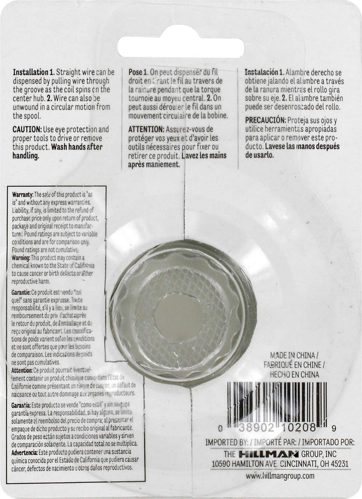 Hillman Steel 20 Gauge Galvanized Hobby Wire, 20 x 175', Silver, Corrosion Resistant, 15 lbs. Capacity