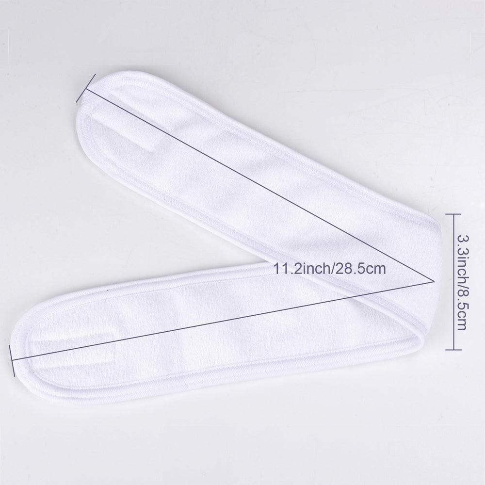 4 Counts Spa Facial Headband Head Wrap Terry Cloth Headband Stretch Towel With Magic Tape For Bath, Makeup And Sport, 3.5&Quot; Wide (White)