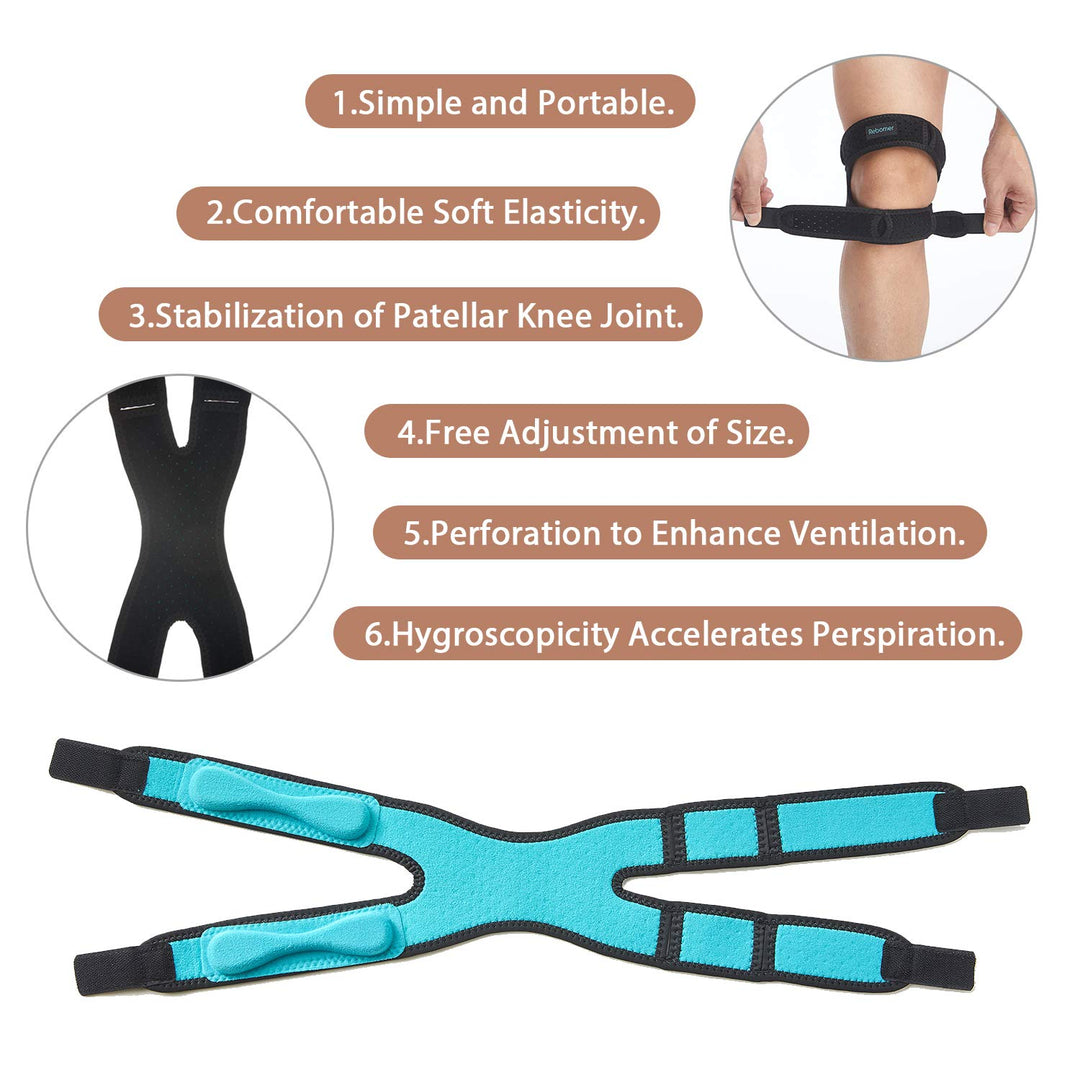 Patella Knee Strap, Adjustable Knee Brace (3D Silicone Insert) for Men & Women, Knee Joint Pain Prevention & Relief & Patella Stabilizer Support for Running, Riding, Football, Hiking.