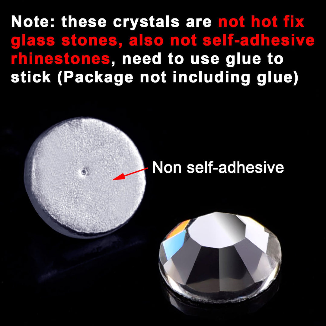 1440 Pack Crystal Flat Back Rhinestone Round Diamante Gems 4mm, Non-Self-Adhesive (Clear)