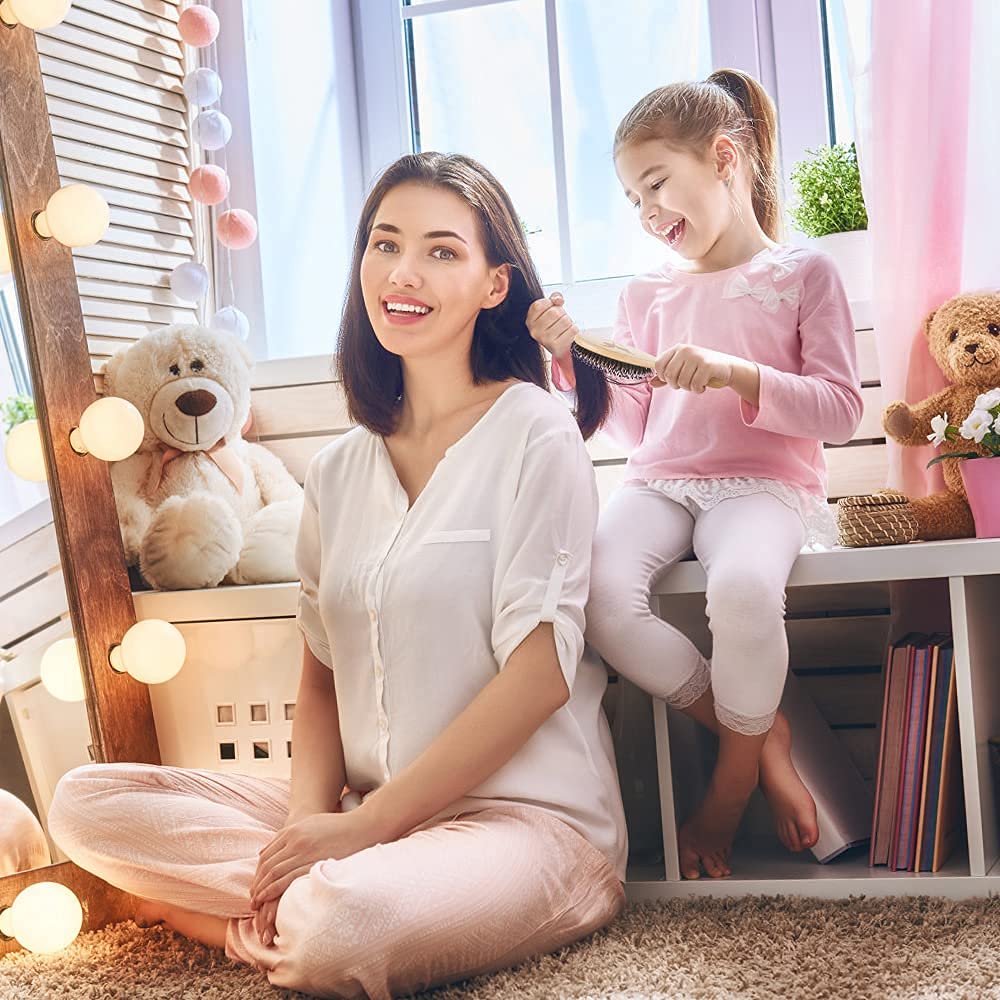 Hair Brush, Pocket Mini Travel Boar Bristle Hairbrush for Thick Thin Curly Straight Long Short Wet Dry Hair for Men Women Kids for Smoothing Detangling Massaging Adding Shine