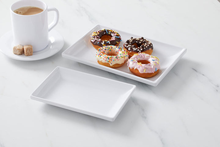 MMP6 Mini Rectangle Plate, Melamine, White, 6-5/8 L, 1 Count (Pack of 1)