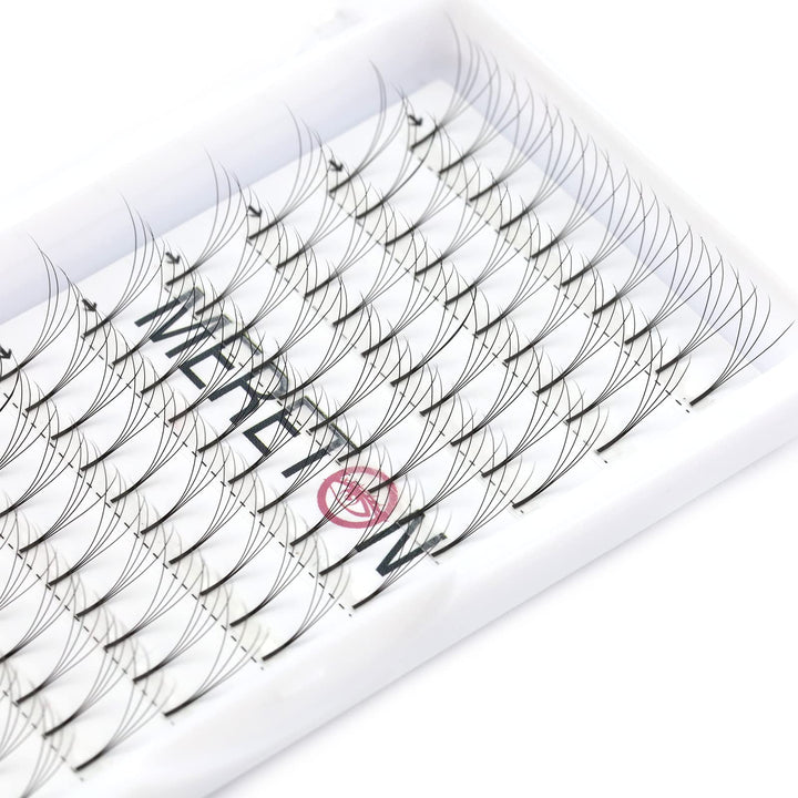 Premade Fans Volume Eyelash Extensions 3D 0.10mm C Curl 8-15mm Mixed Tray,Long Stem Cluster Natural Soft Individual Volume Eyelashes Extension (3D-0.10C-8-15mix)
