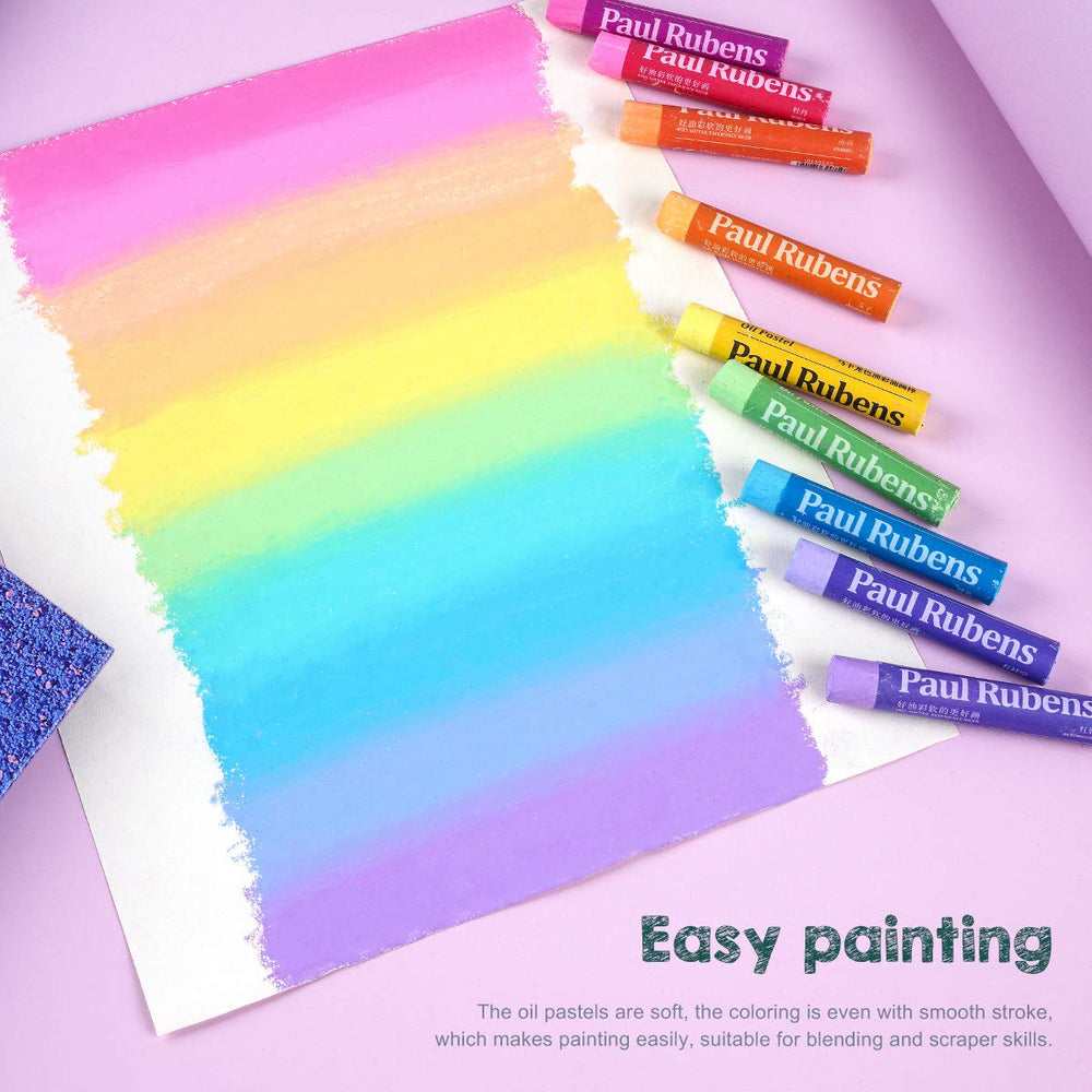 Oil Pastels 36 Pastel Colors Kit with Drawing Papers, Artist Soft Oil Pastels with 2 Glitters, 5.8 x 8.3 Inches Pastel Papers Art Supplies for Artists Students Beginners