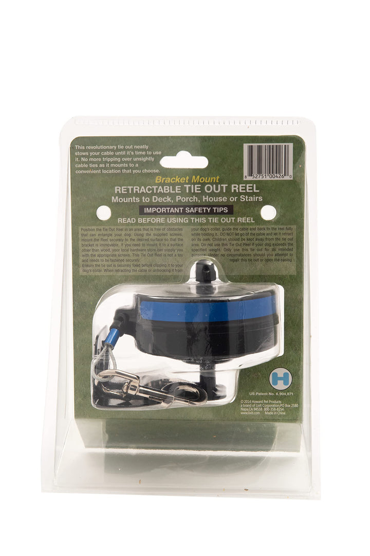 Bracket Mount and Stake Retractable Leash Tie Outs for Dogs (Bracket, Medium)