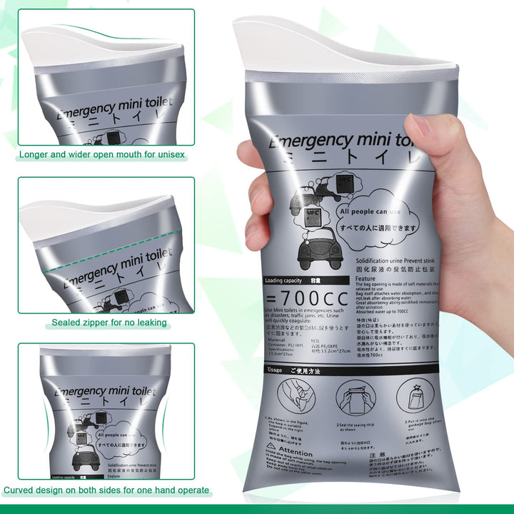 28/234/20/12/8 Pack Disposable Urine Bags, 700ML Travel Pee Bags Unisex Urinal Bag Vomit Bag for Travel Traffic Jam Emergency Portable Camping Urinal Bags for Men Women (20)