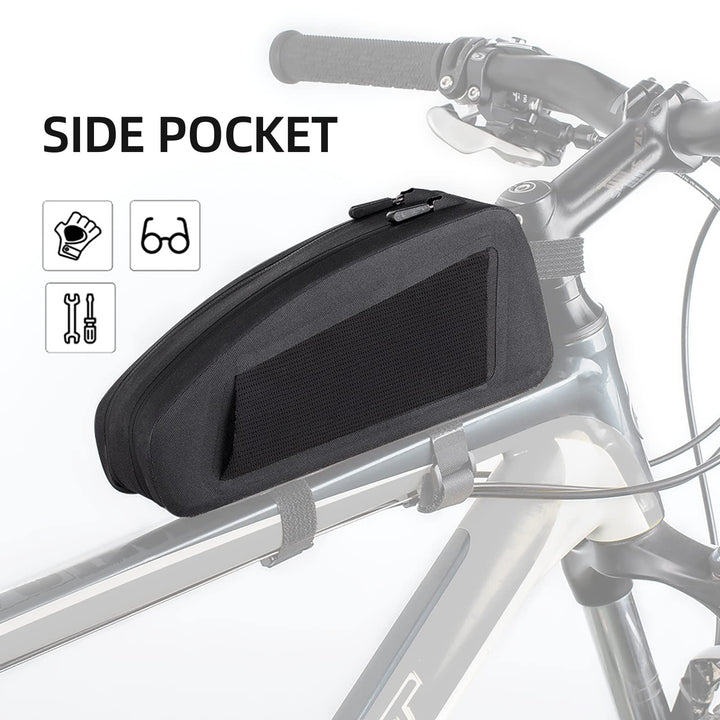 Bike Bag Top Tube Bike Frame Bag Waterproof Two Zipper Pockets Bike Pouch Top Tube Bike Bags for Bicycles