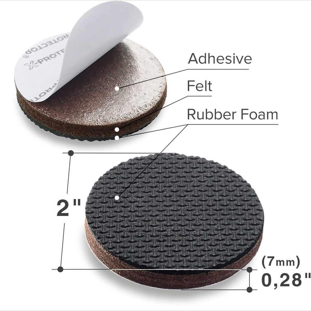 X-PROTECTOR Non Slip Furniture Pads - 8 pcs Premium Furniture Grippers 2! Self-Adhesive Rubber Feet Furniture Feet - Ideal Non Skid Furniture Pad Floor Protectors - Keep Furniture in Place!
