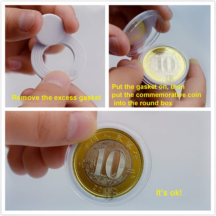 Wooden Coin Capsules Holder Case, Coin Storage Box Banknotes Collection Holder with Lock, Coin Collector Organizer Coin Display Commemorative Case for 40 Coins and 100 Banknotes