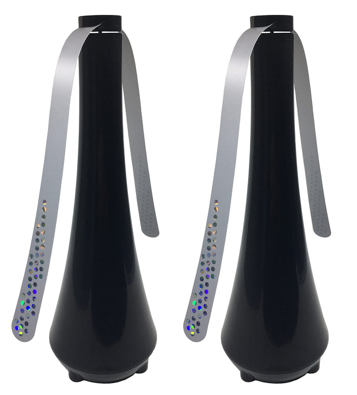 Fly Swatter Fan for Outside or Inside Meal, Picnic Fan for Table Use, Fly Fans for Tables, Barbeque, Events, Battery Operated Food Spinning Fan(Black Color 2pcs)