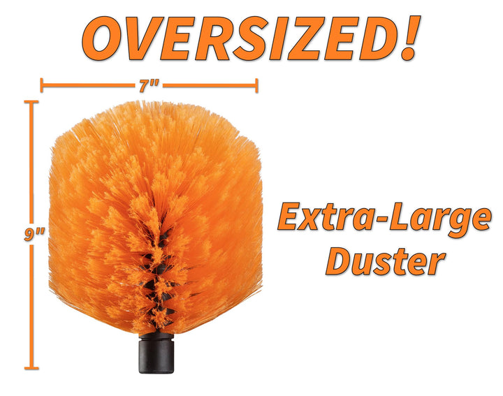 4-13 ft Cobweb Duster with Extension Pole // 20 Foot High Reach Spider Web Cleaner Cobweb Brush for Outdoor & Indoor Web Cleaning // Lightweight & Sturdy Telescopic Pole // The Ultimate Dusting Kit