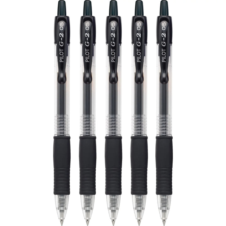 , G2 Premium Gel Roller Pens, Extra Fine Point 0.5 mm, Pack of 5, Black