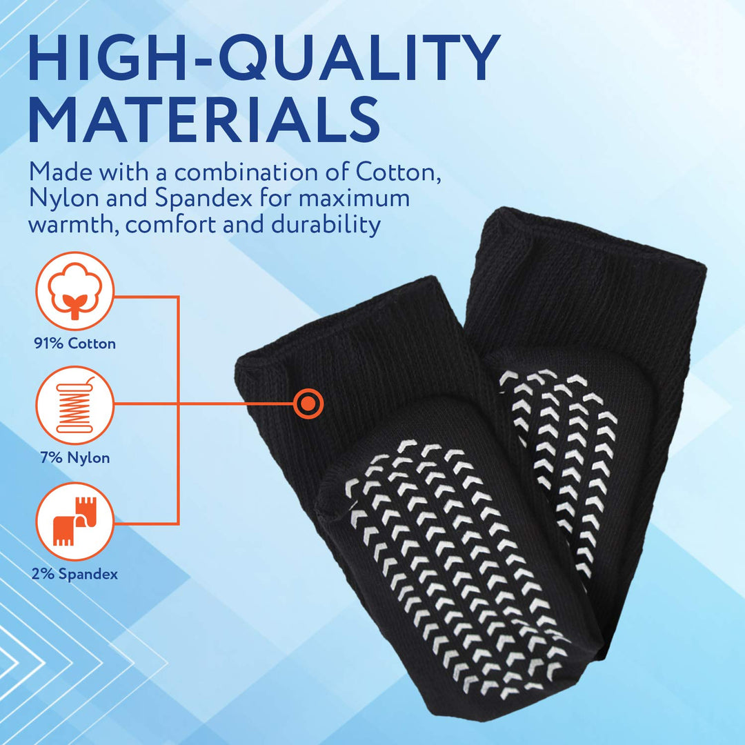 2 Pairs of Super Wide Socks With Non-Skid Grips for Lymphedema - Bariatric Sock - Oversized anti-slip Sock Stretches up to 30'' Over Calf for Swollen Feet & Mens & Womens Legs-One Size Unisex