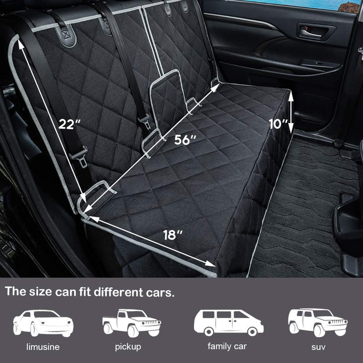 Dog Car Seat Cover Waterproof Dog Seat Cover for Cars Back Seat Heavy-Duty Nonslip Pet Car Seat Cover Protector Armrest Compatible for Trucks Cars & SUVs