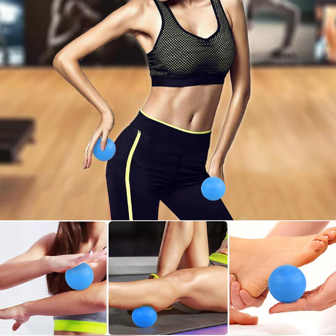 Massage Lacrosse Ball for Myofascial Release, Foot, Back, Trigger Point Treatment Ball, Muscle Knot, Yoga Therapy (Blue)
