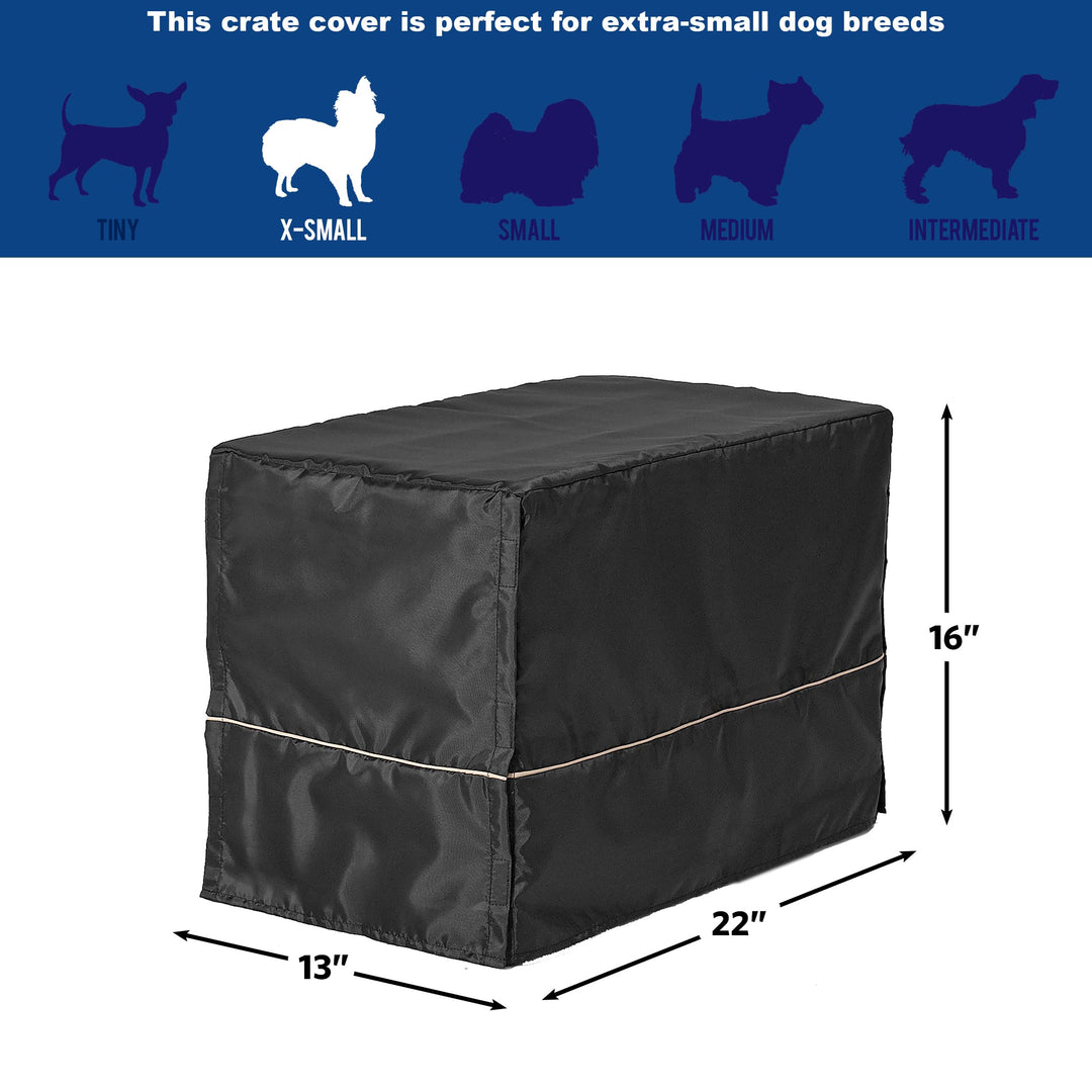 Dog Crate Cover, Privacy Dog Crate Cover Fits Midwest Dog Crates, Crate Cover Only, Machine Wash & Dry, Black, 22-Inch