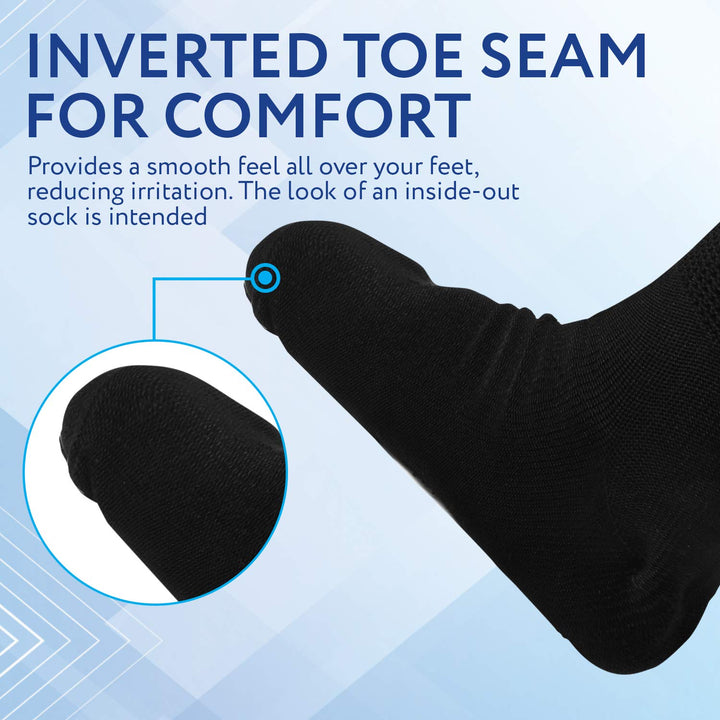 Extra Wide Socks for Men and Women - 2 Pairs - Ideal for Lymphedema, Swollen Feet, Legs, and Calves - Great as Bariatric Hospital Socks or Cast Socks - Stretches up to 30 Inches (Black)