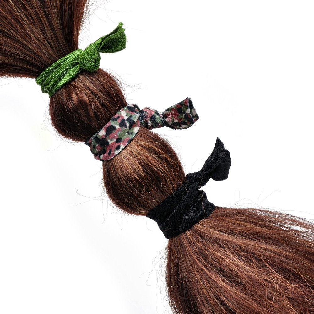 Goody WoMens Ouchless Ribbon Elastics, Camo, 3 Count