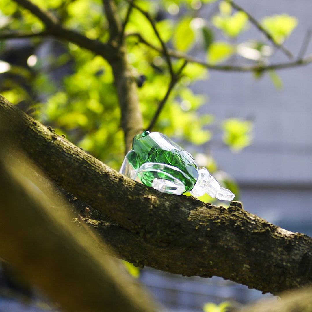 H&D HYALINE & DORA Small Crystal Frog Figurine Collection Paperweight Table Centerpiece Ornament(Green)