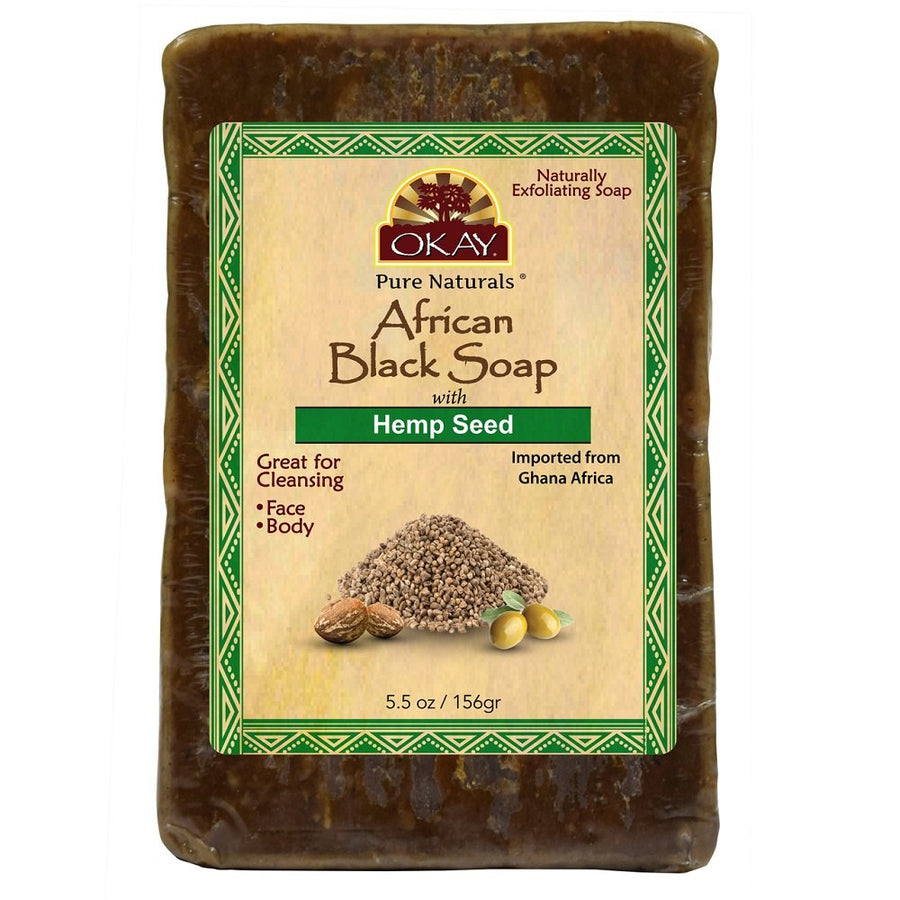 OKAY African Black Soap Hemp Seed, Hemp Seed, 5.5 Ounce
