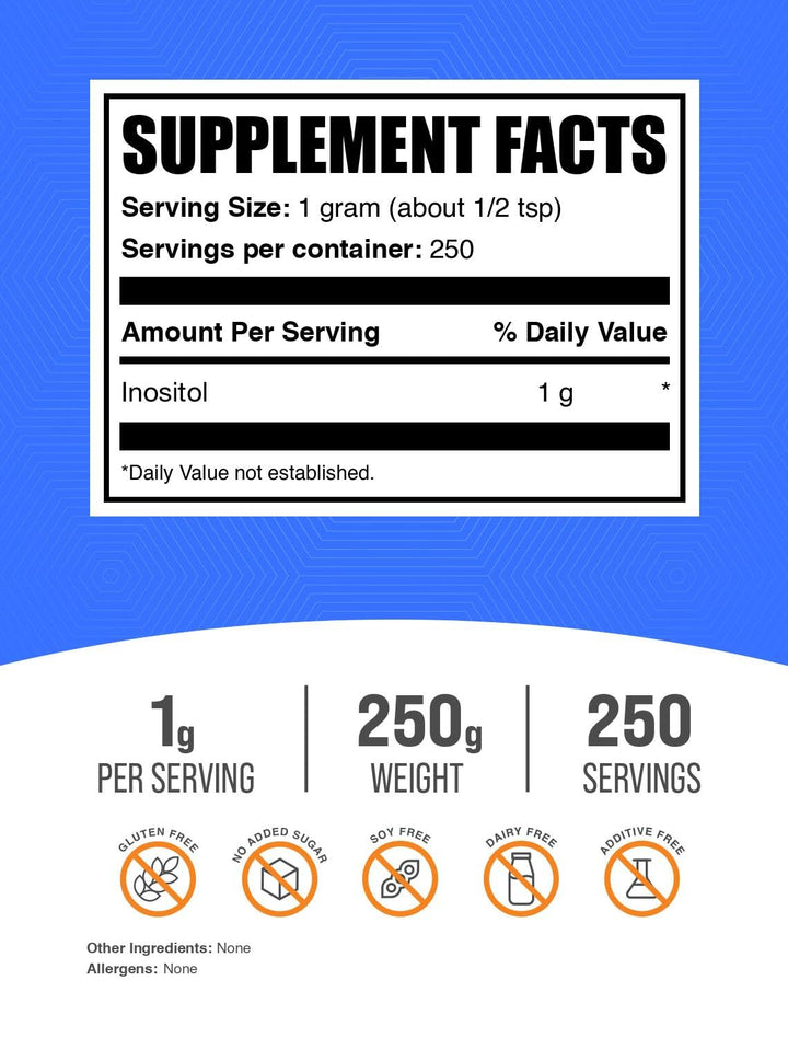 .com Inositol (Vitamin B8) Powder - Hormonal Acne Supplements - Inositol for Liver Focus - Cycle Support - Fertility Supplements For Women - Fertility Support (250 Grams - 8.8 oz)