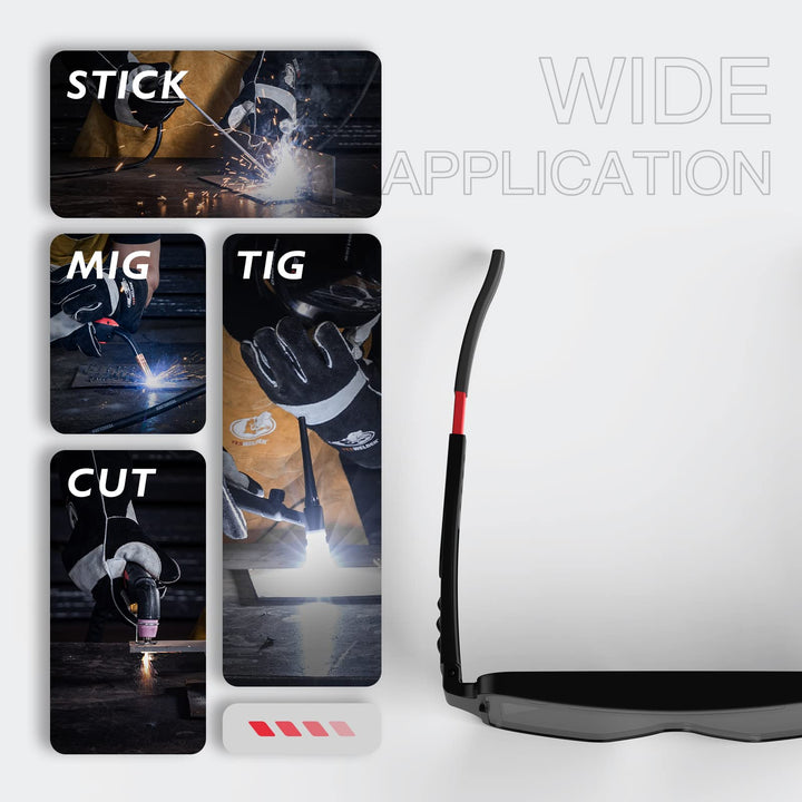 True Color Solar Powered Auto Darkening Welding Goggles, 2 Sensors Welder Glasses for TIG MIG MMA Plasma