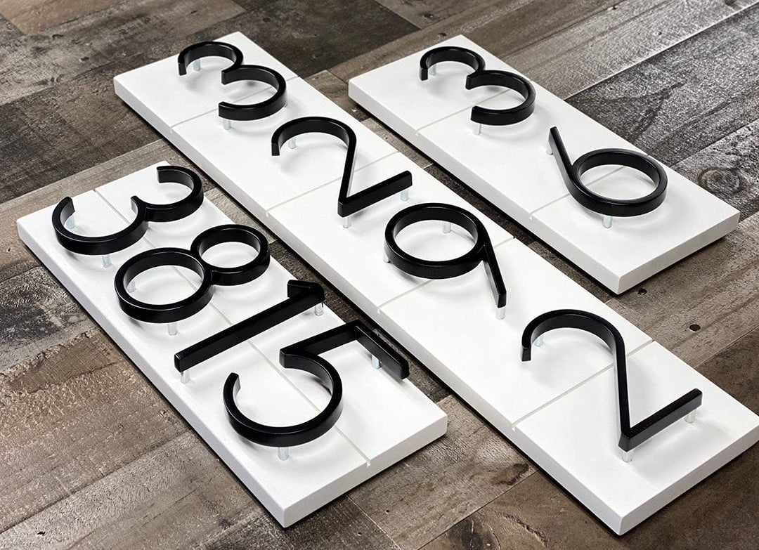 5 Stainless Steel Floating House Number, Metal Modern House Numbers, Garden Door Mailbox Decor Number with Nail Kit, Coated Black, 911 Visibility Signage (1)