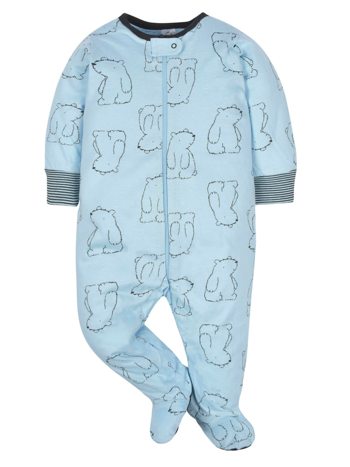 Baby Boys' 4 Pack Sleep 'N Play Footie, Bear, Newborn