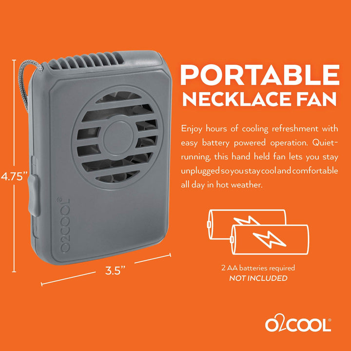 Neck Personal Travel Battery Powered Cooling Fan, Single Pack (Gray)