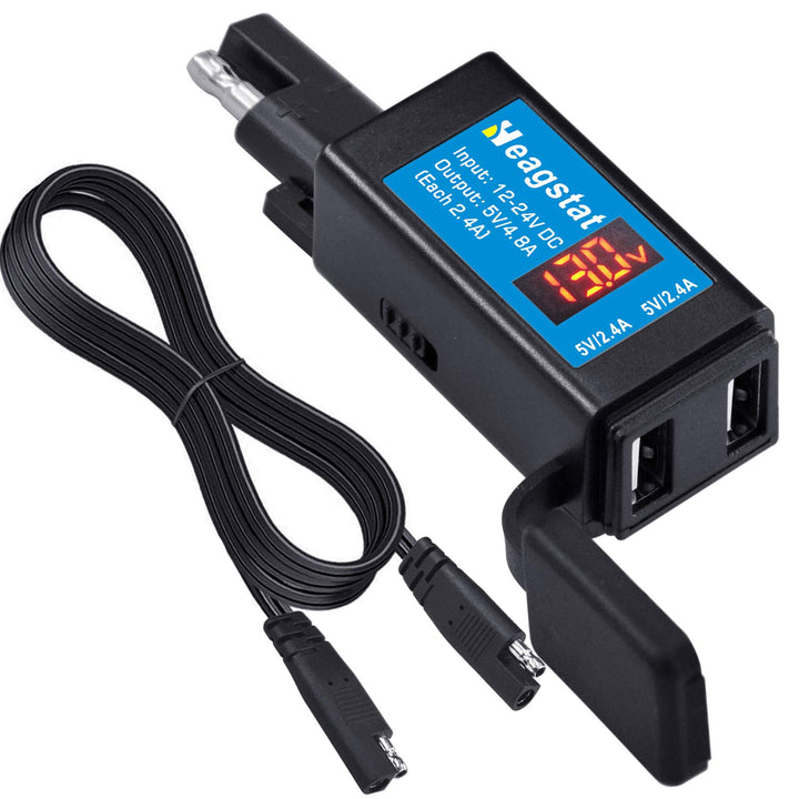 Motorcycle SAE to USB Port Power for GPS, Smartphone MP3, Motion Camera