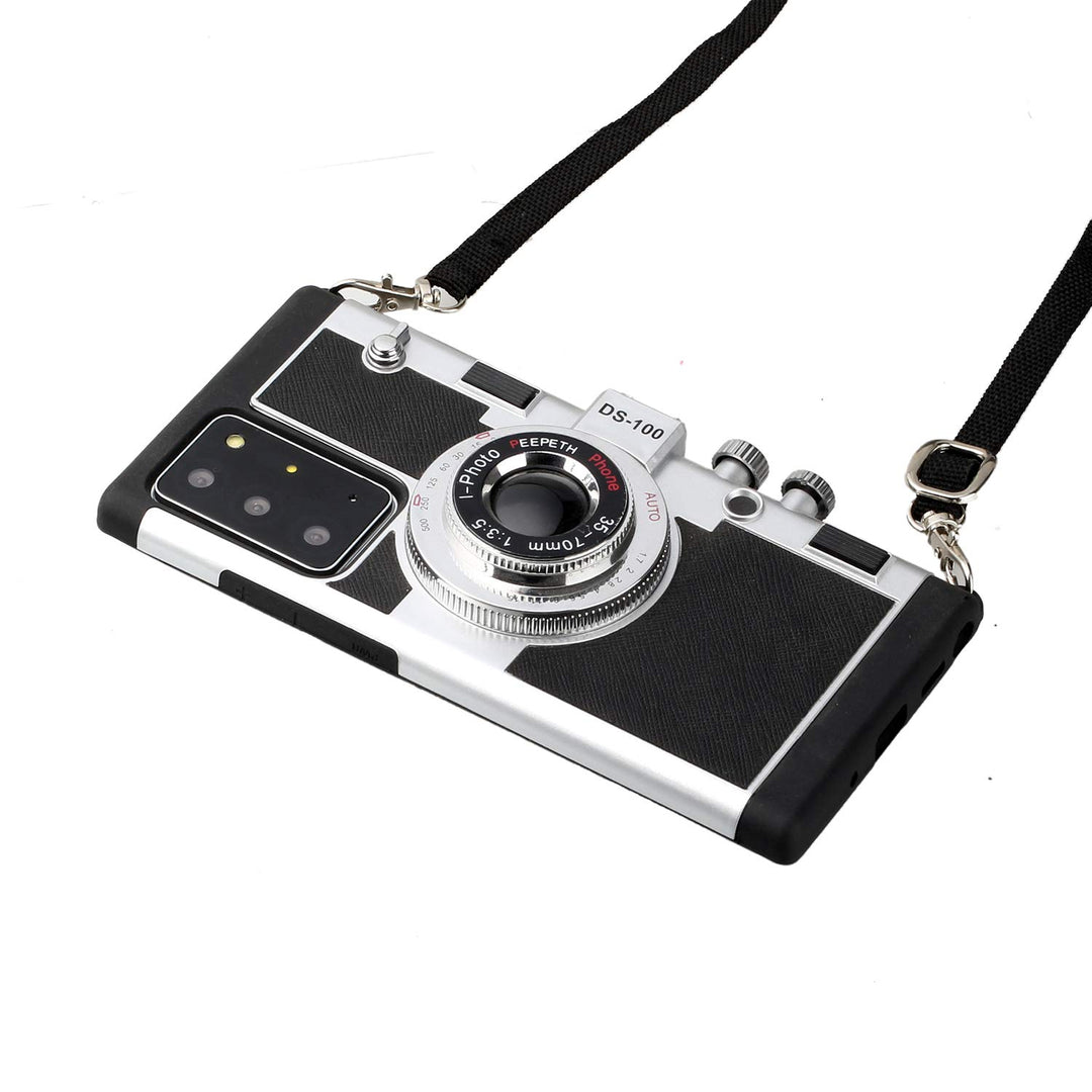 Amily in Paris 3D Camera Design Case for Samsung Galaxy Note 20 Ultra with Long Neck Strap Black