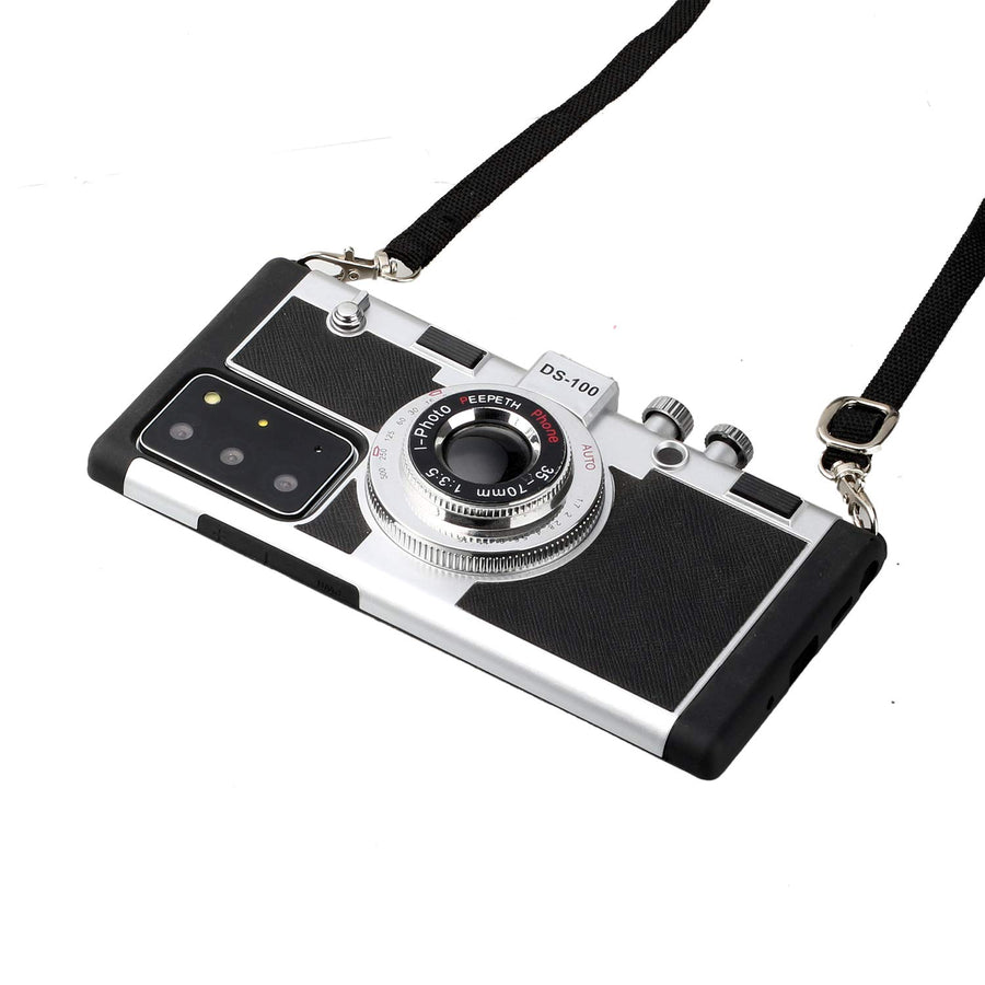 Amily in Paris 3D Camera Design Case for Samsung Galaxy Note 20 Ultra with Long Neck Strap Black