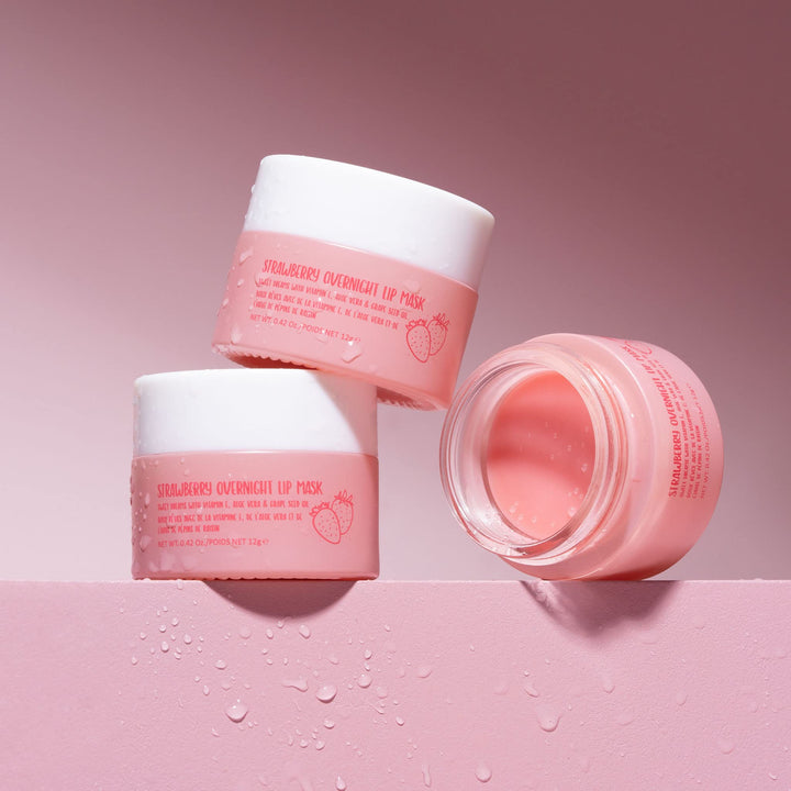 | Sweet Dreams Overnight Lip Mask | Soothing Strawberry Lip Mask For Sore, Dry Lips | Contains Vitamin E, Aloe Vera and Grape Seed Oil | Cruelty Free, Vegan Skincare Makeup