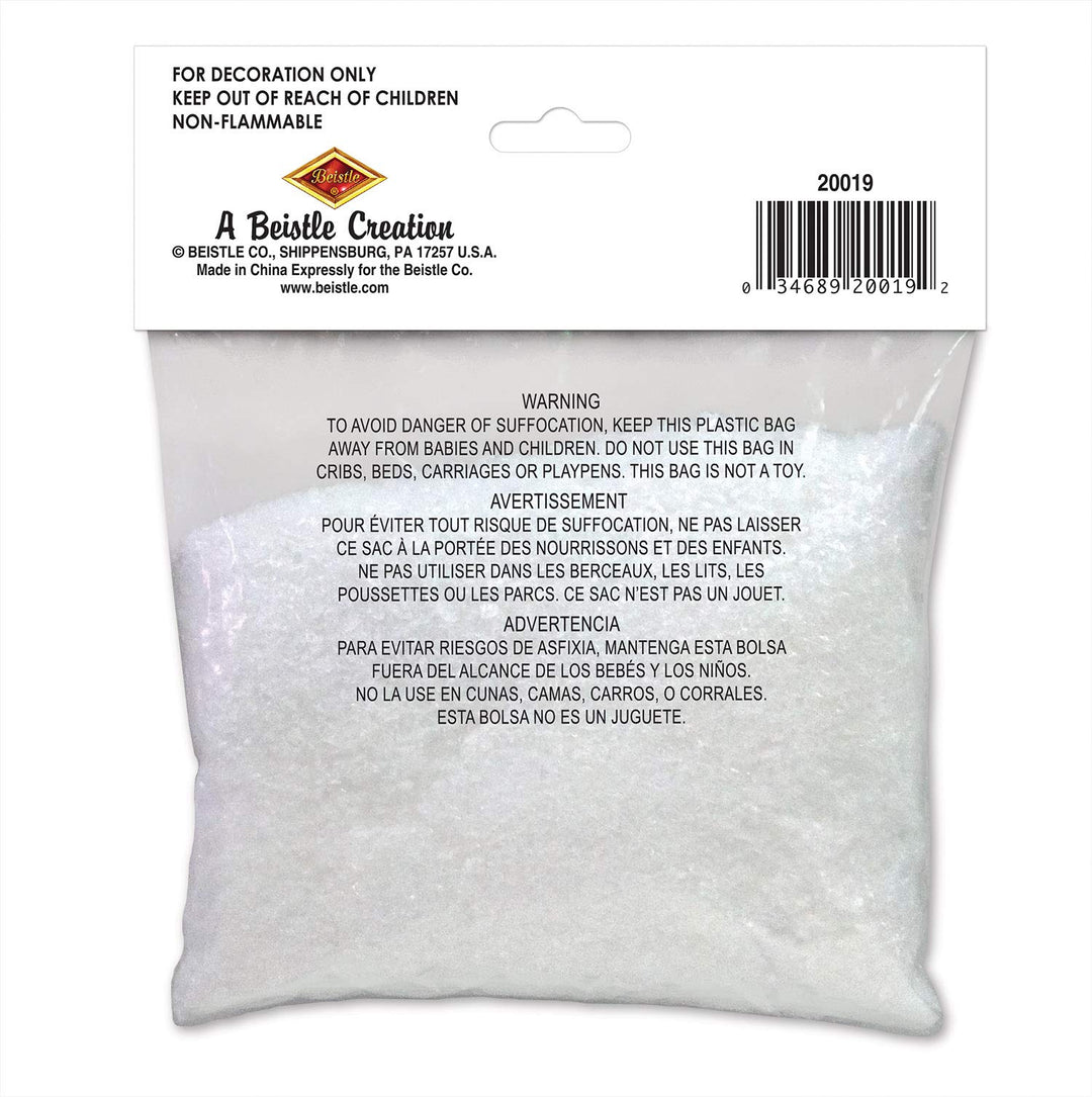 Sparkling Snow, Sparkling Snow Confetti, Christmas Decorations & Holiday Plastic Snowflakes, Wintertime Snowy Iridescent Decor, 2 oz. Pkg.