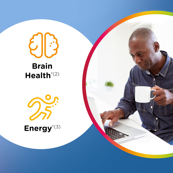 MultiGummies Multi+ Dual Action Mental Focus Adult Multivitamin with Caffeine from Green Tea, Supports Mental Focus, Attention and Alertness, Lemon/Orange Flavors - 90 Count
